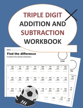 Paperback triple digit addition and subtraction workbook Book