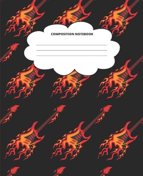Paperback Guitar Composition Notebook: Blank Lined Cute Notebooks for Girls Teens Kids School Writing Notes Journal (7.5 x 9.25 in) Book