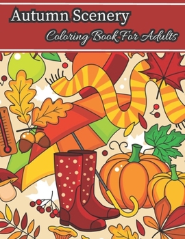 Paperback Autumn Scenery Coloring Book For Adults Book