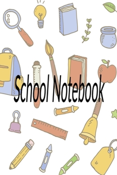 School Notebook: Bound college ruled blank notebook with school themed matte cover