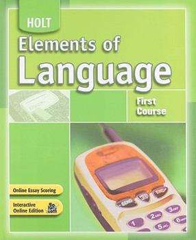 Hardcover Elements of Language: Student Edition First Course 2007 Book