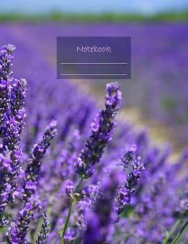 Notebook: Notebook: Large notebook with 120 Lined pages. Wide ruled. Ideal for School notes, Journaling, Hand lettering, Calligraphy practice. Perfect ... x 11.0’ (Large). (Lavender blossoms cover).