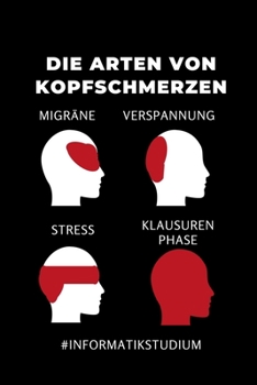 Paperback Die Arten Von Kopfschmerzen Migräne Verspannung Stress Klausurenphase: A5 Studienplaner für Informatik Studenten - Programmierer - Semesterplaner - Ge [German] Book
