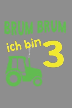 Notizbuch A5 (6X9zoll) Kariert 120 Seiten: Traktor T-Shirt 3. Geburstag Geschenk 3 Jahre Trecker (German Edition)