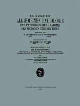 Paperback Ergebnisse Der Allgemeinen Pathologie Und Pathologischen Anatomie Des Menschen Und Der Tiere: Siebenundzwanzigster Band: Der Rheumatismus [German] Book