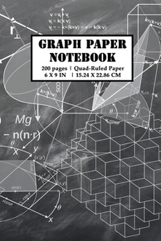 Graph Paper Notebook: 200 pages (100 sheets) 5x5 Composition Grid Planner | Chalkboard Theme 3 | Quad-Ruled | 6x9 Sized