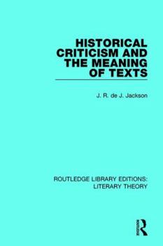 Paperback Historical Criticism and the Meaning of Texts Book