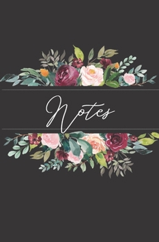 Paperback Notes: Floral Black Notebook Book