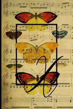 Paperback Letter "X" - Monogram Butterfly Music Journal - Blank Score Sheets: 120 pages to write your music compositions Book