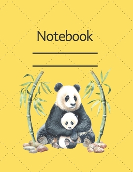 Notebook: Lined, Soft Cover,  Size 8.5 x 11 Notebook: Composition Book, Journal Panda Edition