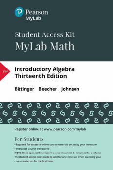 Misc. Mylab Math Access Code (24 Months) for Introductory Algebra Book
