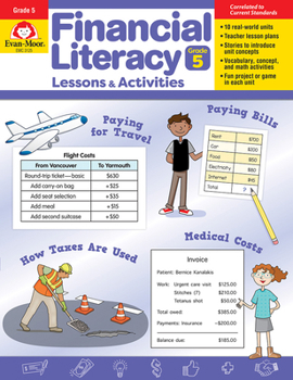 Paperback Financial Literacy Lessons and Activities, Grade 5 Teacher Resource Book