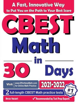 Paperback CBEST Math in 30 Days: The Most Effective CBEST Math Crash Course Book