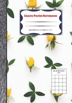 Paperback Graph Paper Notebook: Quad Ruled 4x4 - 110 Pages - 7" x 10" Squared Graphing Paper * Blank Notebook * Grid Paper * Softback ...(Composition Book