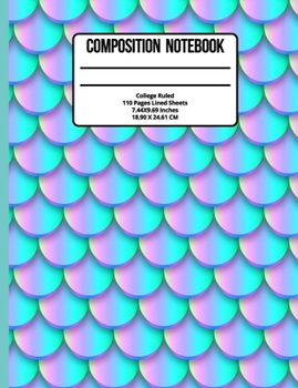 Paperback Composition Notebook College Ruled: Mermaid 110 Pages Book