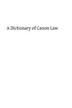 Paperback A Dictionary of Canon Law Book