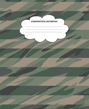 Camo Composition Notebook: Blank Lined Cute Notebooks for Girls Teens Kids School Writing Notes Journal (7.5 x 9.25 in)