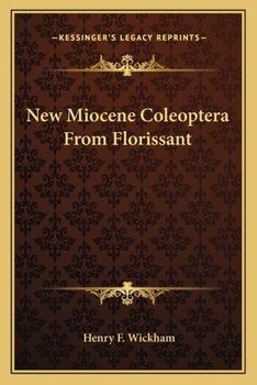 Paperback New Miocene Coleoptera From Florissant Book