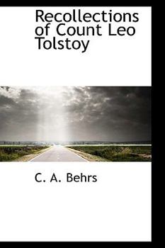 Paperback Recollections of Count Leo Tolstoy Book