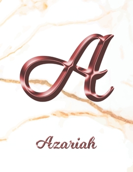 Azariah: 1 Year Weekly Planner with Note Pages (12 Months) | White Marble Rose Gold Pink Effect Letter A | 2020 - 2021 | Week Planning | Monthly ... | Plan Each Day, Set Goals & Get Stuff Done