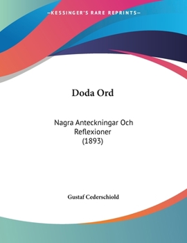 Paperback Doda Ord: Nagra Anteckningar Och Reflexioner (1893) [Spanish] Book