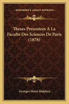Paperback Theses Presentees A La Faculte Des Sciences De Paris (1878) [French] Book