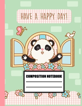 Composition notebook: Pretty Panda College Ruled Notebook for School, University and College. Nifty Lined Journal for Students, Kids and Teens for Writing & Notes