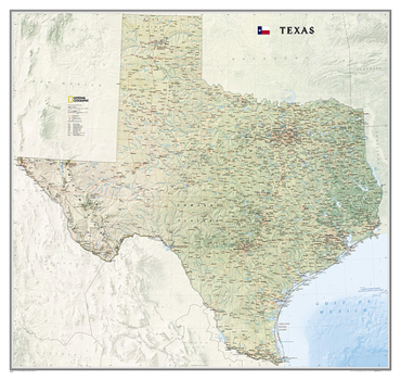 Map National Geographic Texas Wall Map (40.75 x 38.5 in) (National Geographic Reference Map) Book