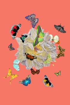 Paperback Butterfly Gathering Design: Notebook/Journal with 110 Lined Pages (6 x 9) Salmon Color Gift Journal Book
