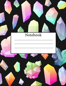 Magic Crystal Gemstone : Pretty Wide Nifty Large Cornell Paper Notebook & Ruled College Journal Diary | Gothic Goth Wicca Witch Witchy  A4 8.5 x 11" ... writing journaling Teens Kids Students Girl