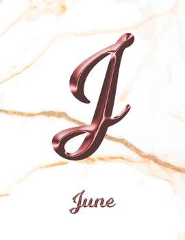 June: 1 Year Weekly Planner with Note Pages (12 Months) | White Marble Rose Gold Pink Effect Letter J | 2020 - 2021 | Week Planning | Monthly ... | Plan Each Day, Set Goals & Get Stuff Done