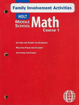 Paperback Holt Middle School Math Family Involvement Activities Course 1 Book
