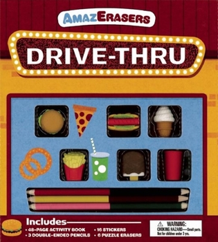 Hardcover Amazerasers: Drive-Thru [With 3 Double-Ended Colored Pencils and 6 Erasers] Book