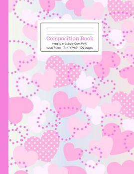 Paperback Composition Book Hearts in Bubble Gum Pink Book