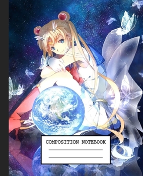 Notebook: Anime Japan Sailor Moon Soft Glossy Cover Graph Paper Pages Book 7.5 x 9.25 Inches 110 Pages