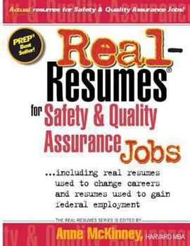 Paperback Real-Resumes For Safety & Quality Assurance Jobs Book