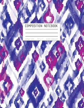 Paperback Composition Notebook - College Ruled, 8.5 x 11, Purple Watercolor: Soft Cover, 110 Pages Book