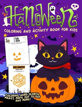 Paperback Halloween Coloring and Activity Book [Large Print] Book