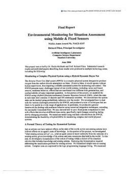 Paperback Environmental Monitoring for Situation Assessment Using Mobile and Fixed Sensors Book