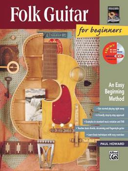 Paperback Folk Guitar for Beginners: An Easy Beginning Method, Book & Enhanced CD Book