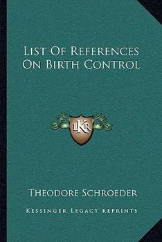 Paperback List Of References On Birth Control Book