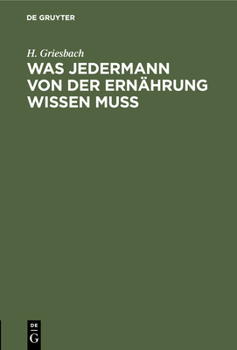 Hardcover Was Jedermann Von Der Ernährung Wissen Muß [German] Book