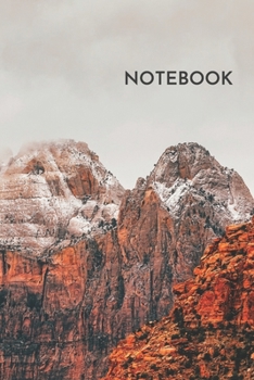 Notebook: Mountains Blank Lined College Ruled Notebook 6x9 Inches 100 Pages Snow Trees on Landscape