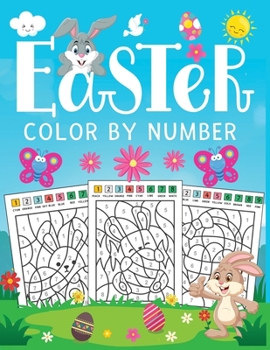 Paperback Easter color by number: A FUN Easter coloring activity Book for children's with Cute paint by number Pages to Color Book