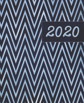 Paperback 2020: Weekly and Monthly Planner (Light Blue/Dark Blue Zigzag) 7.5x9.25 Size Book