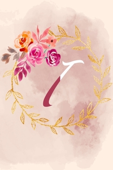 I: Notizbuch, Tagebuch oder Journal mit handgemaltem Blumen auf  Cover und linierten Seiten | 109 Seiten | Softcover | Handliche Größe (6" x 9" - ca. Din-A5) (German Edition)