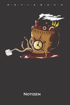 Zeitmaschine Dampfkessel Notizbuch: Punkteraster Notizbuch für Zeitreise und Science-Fiction Fans (German Edition)