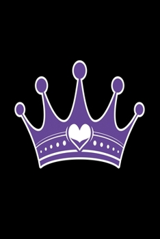 Princess with crown and heart lila version: Notebook graph paper 120 pages 6x9 perfect as math book, sketchbook, workbook and diary for girls and women
