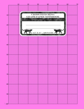 Paperback Cross Stitching Graph Paper Notebook: Cross Stitch Pattern Design Notebook Journal. Large Size Graph Paper. A Glance Of The Book Interior In Pink On Book