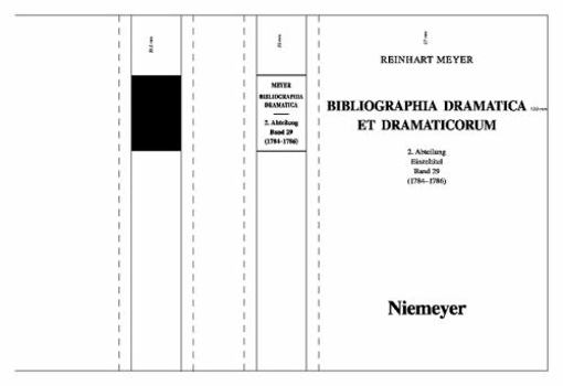 Hardcover Meyer, Reinhart Bibliographia Dramatica Et Dramaticorum (29) [German] Book